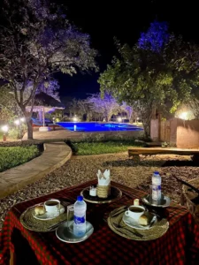 Pool at night in Zanzibar